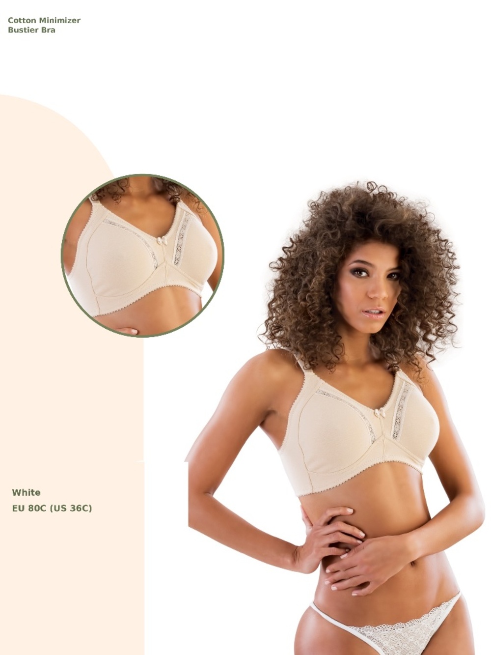 Cotton Minimizer Bustier Bra / Soutien-gorge minimiseur en coton - EU - Picture 1 of 2